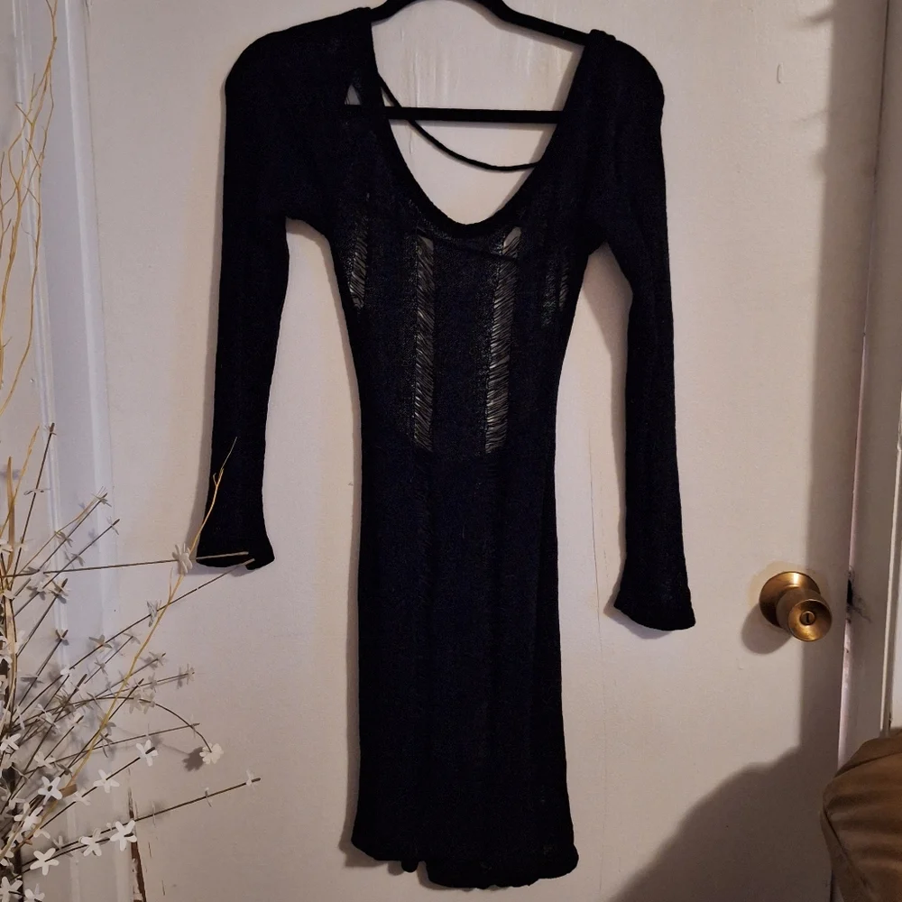 Black Ripped Dress - Picture 2 of 6